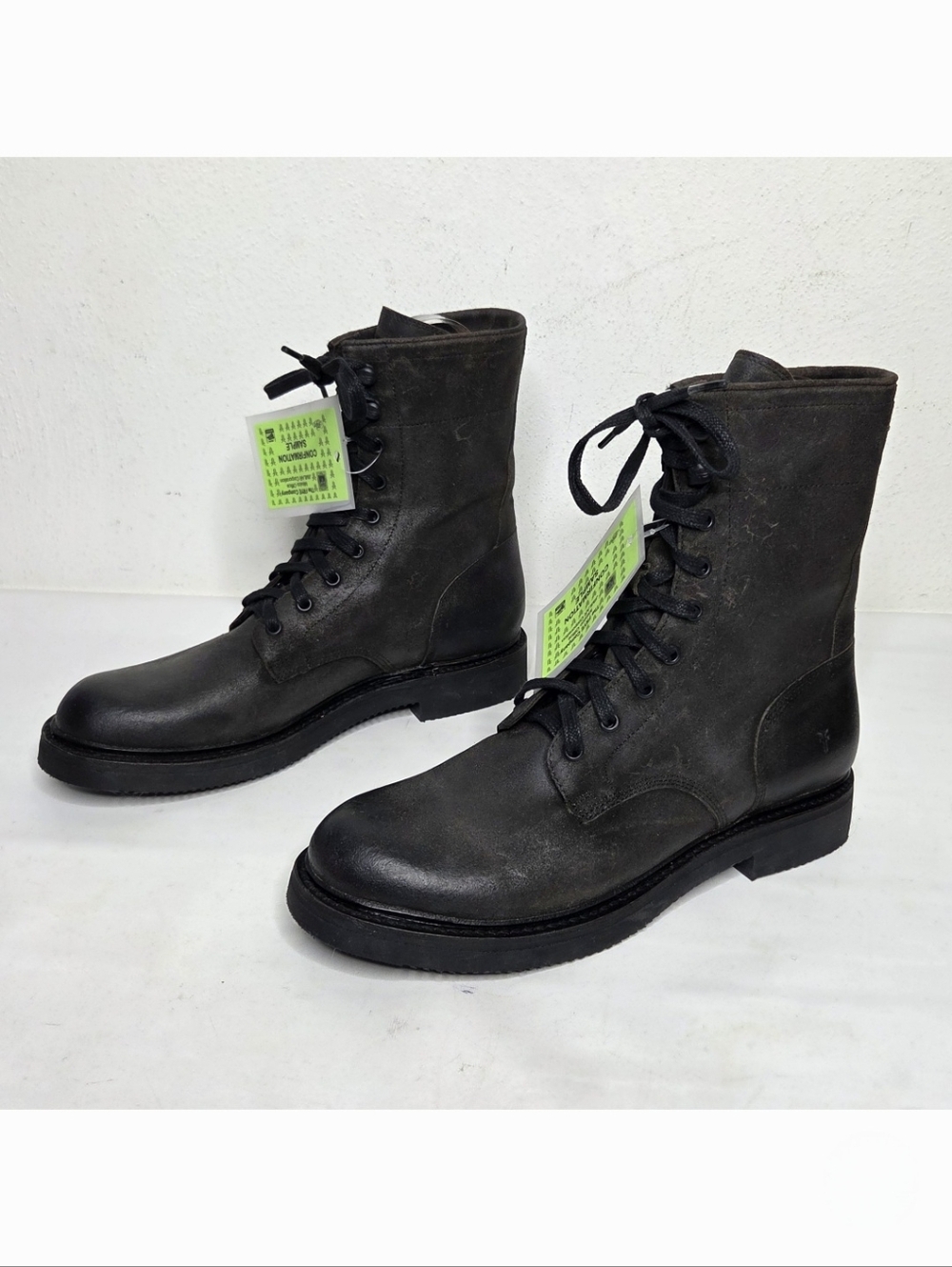 Frye NEW Dean Combat Lace-Up Leather Boot Men 9D Chocolate Brown Rugged Heritage